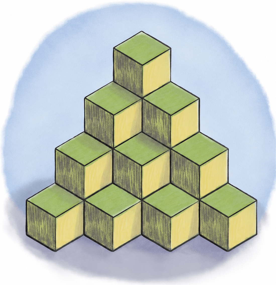 Find the number of cubes in this stack of identical cubes. Exploring Some Geometric Themes, NCERT Class 8 Ganita Prakash Mathematics CBSE Solutions.