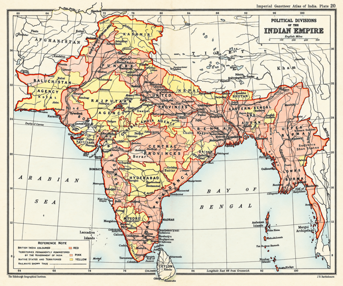 Examine the map. What are the main differences with the map of todays India, in terms both of borders and of names? The Colonial Era in India, CBSE Class 8th NCERT Social Science Solutions.