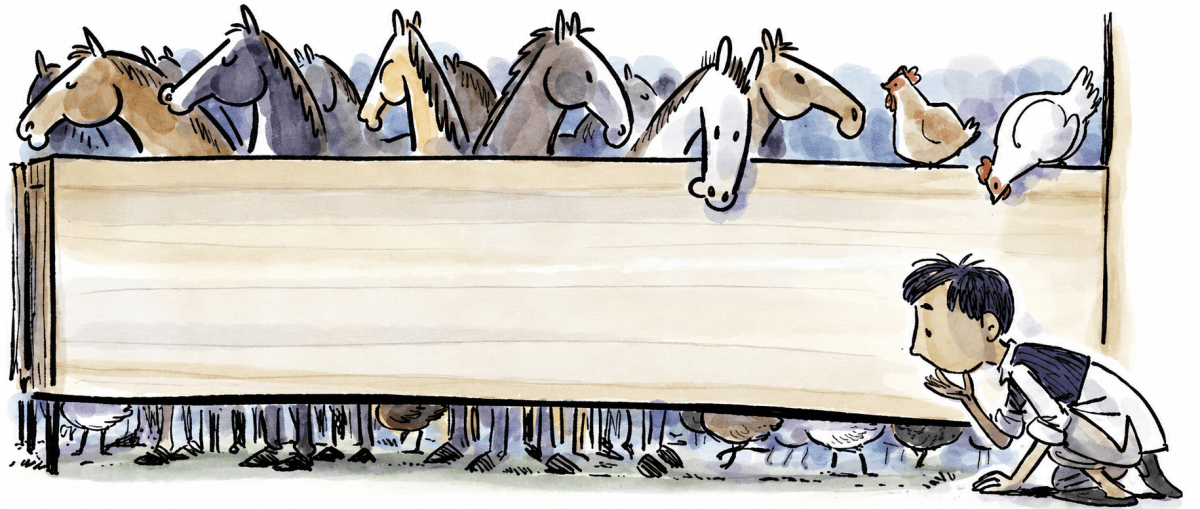 A farm has some horses and hens. The total number of heads of these animals is 55 and the total number of legs is 150. How many horses and how many hens are on the farm? Can you solve this without letter-numbers? [Hint: If all the 55 animals were hens, then how many legs would there be? Using the difference between this number and 150, can you find the number of horses?]. Algebra Play, NCERT Class 8 Ganita Prakash Mathematics CBSE Solutions.