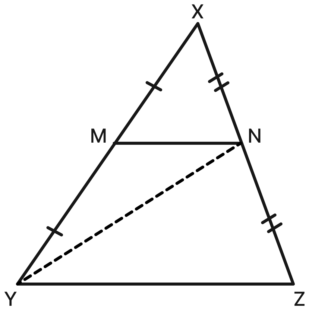 If M and N are the midpoints of XY and XZ, what fraction of the area of ∆XYZ is the area of ∆XMN? [Hint: Join NY]. Area, NCERT Class 8 Ganita Prakash Mathematics CBSE Solutions.