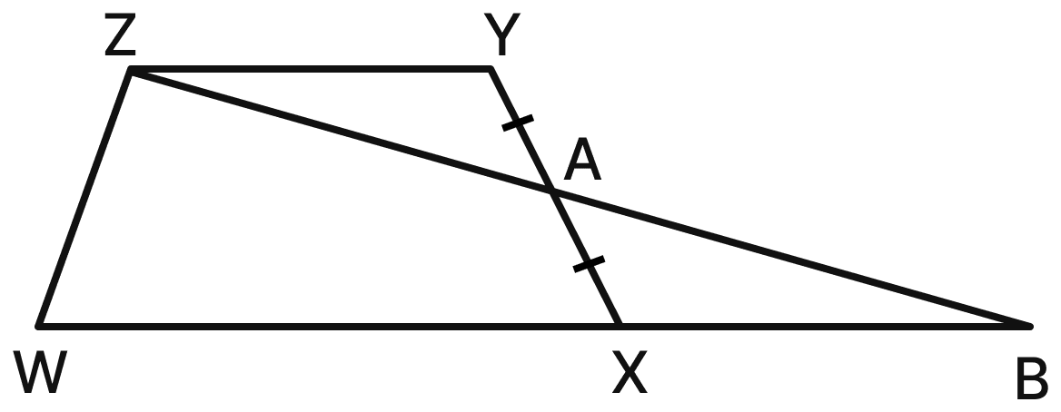 ZYXW is a trapezium with ZY ‖ WX. A is the midpoint of XY. Show that the area of the trapezium ZYXW is equal to the area of ∆ZWB. Area, NCERT Class 8 Ganita Prakash Mathematics CBSE Solutions.
