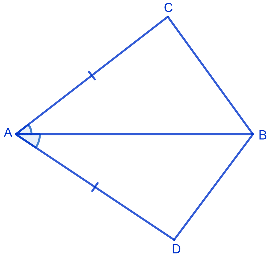 In quadrilateral ACBD, AC = AD and AB bisects ∠A. Show that Δ ABC ≅ Δ ABD. What can you say about BC and BD? NCERT Class 9 Mathematics CBSE Solutions.