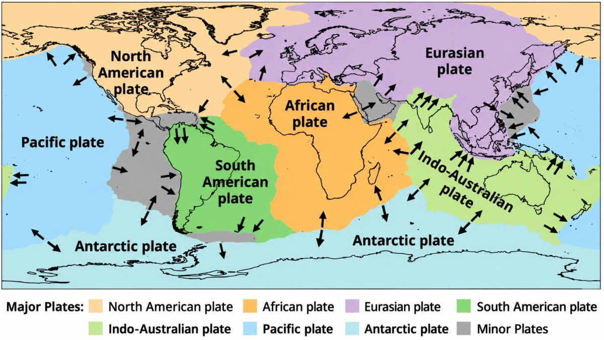 Examine the plate map (Fig. 2.3) with the earthquake and volcano map (Fig. 2.4). What correlation do you observe? Shaping of the Earth's Surface, CBSE Class 9th NCERT Social Science Solutions.