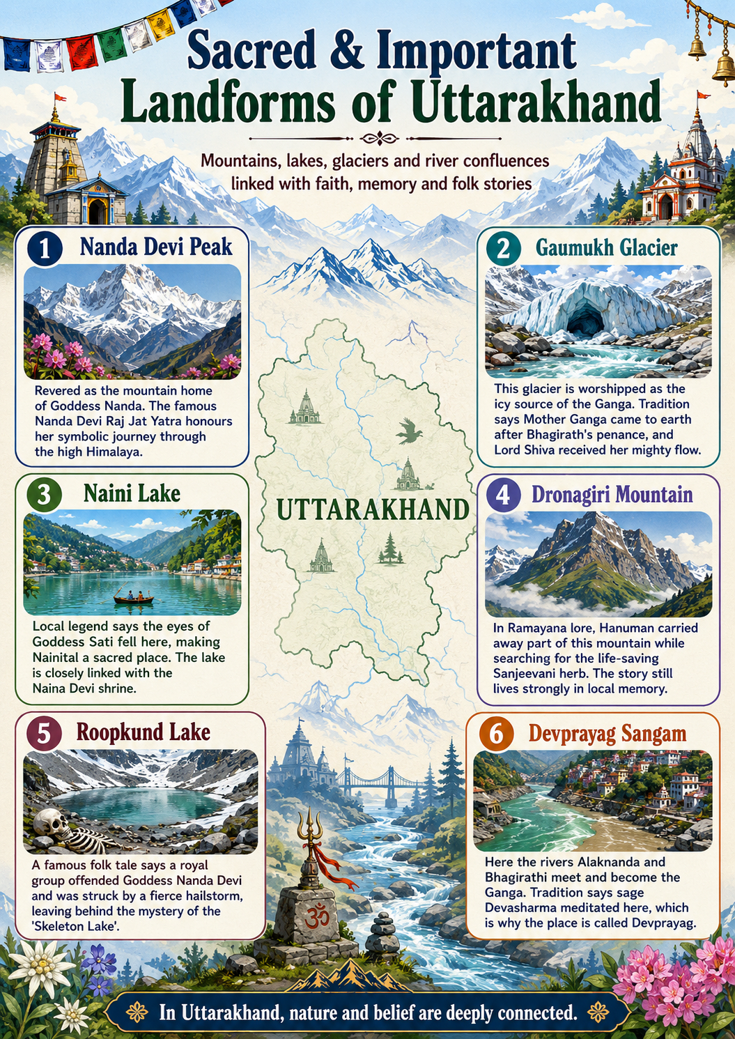 Create a poster showing landforms that are considered to be sacred or important in your region, and add the folk stories associated with them. Shaping of the Earth's Surface, CBSE Class 9th NCERT Social Science Solutions.