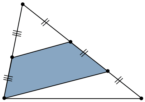 What fraction of the triangle is shaded? Measuring Space: Perimeter and Area, Solutions for Class 9 NCERT Ganita Manjari Mathematics CBSE