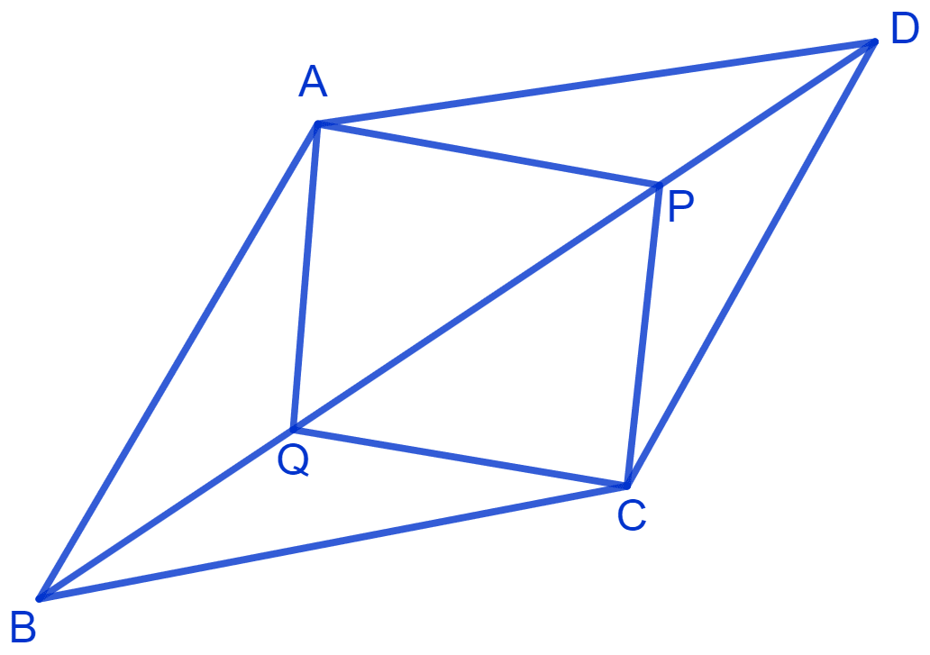 In parallelogram ABCD, two points P and Q are taken on diagonal BD such that DP = BQ see Fig. Show that: NCERT Class 9 Mathematics CBSE Solutions.