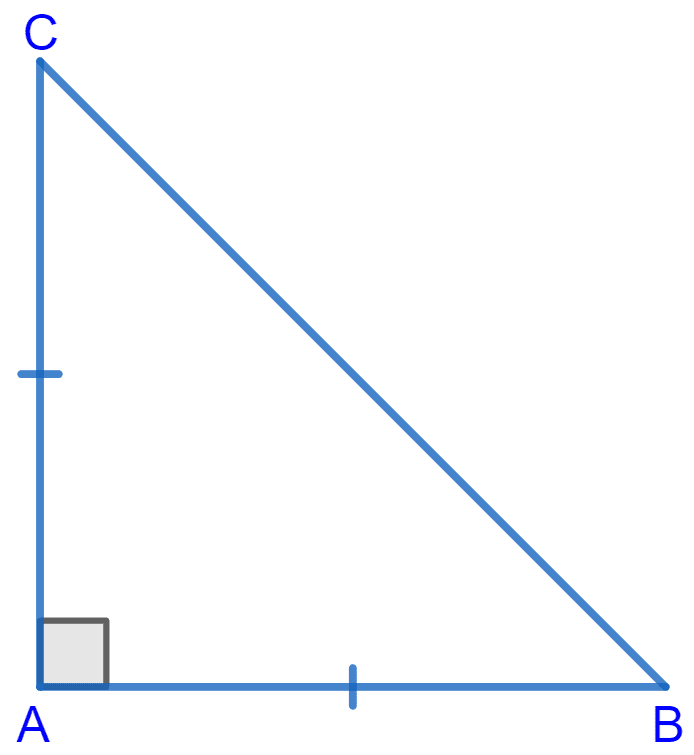 ABC is a right angled triangle in which ∠A = 90° and AB = AC. Find ∠B and ∠C. NCERT Class 9 Mathematics CBSE Solutions.