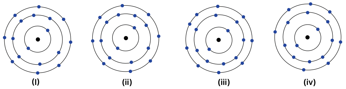 Which of the following, in Fig. 9.18, correctly represents Cl<sup>–</sup> ion (Atomic number of chlorine = 17). Atomic Foundations of Matter, NCERT Class 9 Science CBSE Solutions.