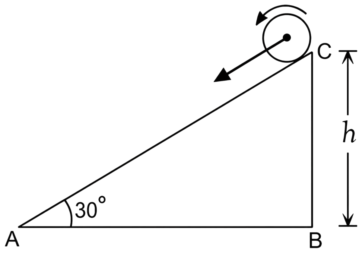The length of an inclined plane at 30° is 20 m. A sphere of mass 5 kg starts rolling from rest from the top of the plane. If there is 20% loss of kinetic energy due to friction etc., then calculate the velocity of the sphere at the bottom of the plane. (g = 9.8 m/s 2 ). System of Particles & Rotational Motion, Solutions for Class 11 ISC Nootan Physics Kumar Mittal Nageen Prakashan