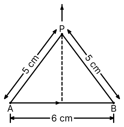 Find the magnetic field at point P due to a straight line segment AB of length 6 cm carrying a current of 5A. (see figure) (µ 0 = 4π × 10 -7 N-A -2 ). Moving Charges and Magnetic Field, Nootan Physics Solutions ICS Class 12