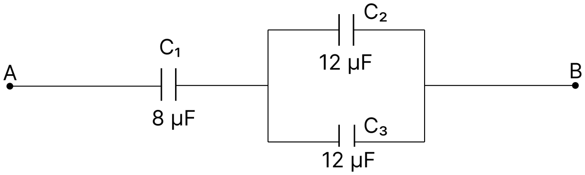 Calculate equivalent capacitance:. Capacitors Dielectrics, Nootan Physics Solutions ICS Class 12