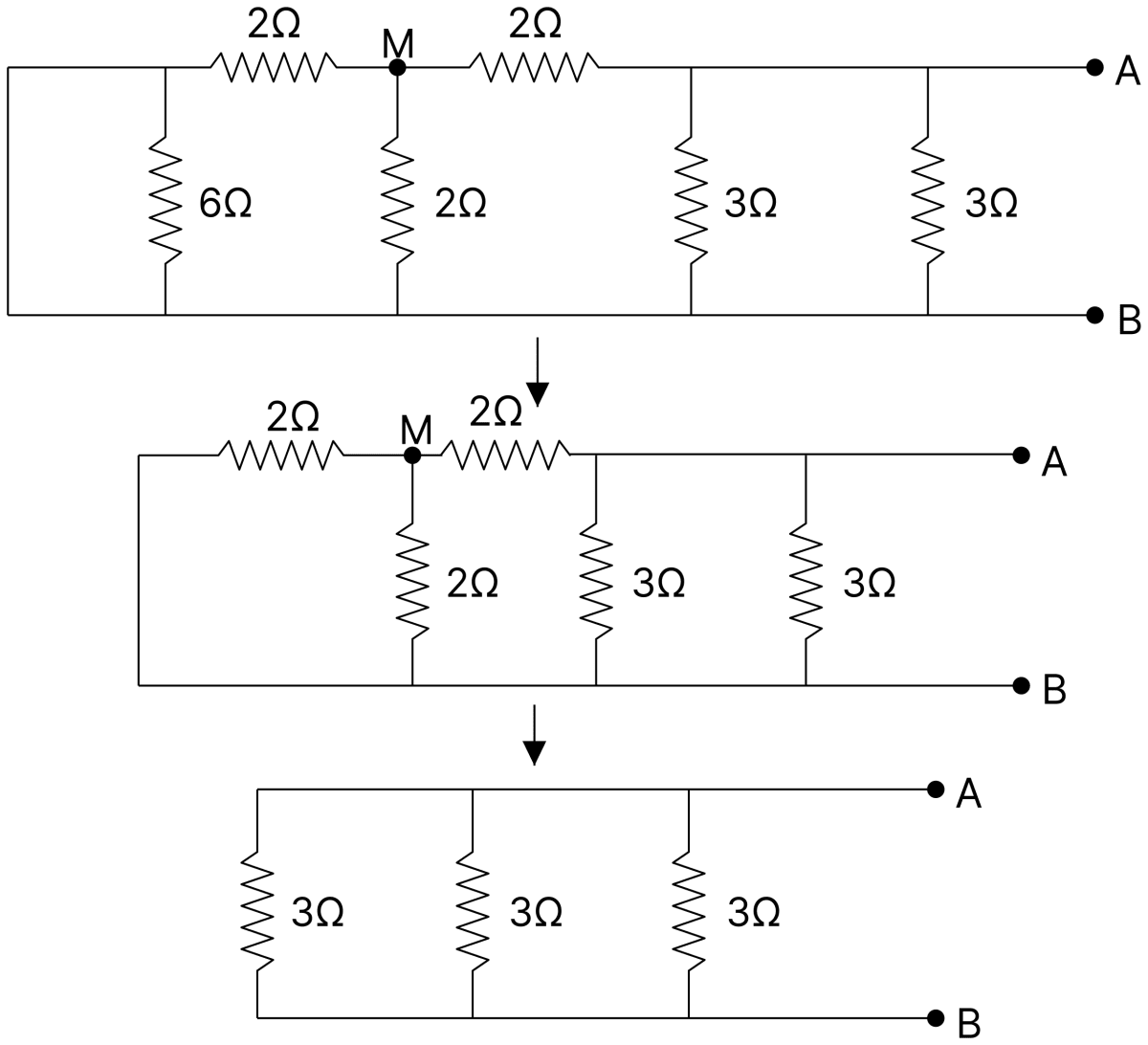 Equivalent resistance of the following network is............... Ω. Electric Resistance and Ohm's Law, Nootan Physics Solutions ICS Class 12