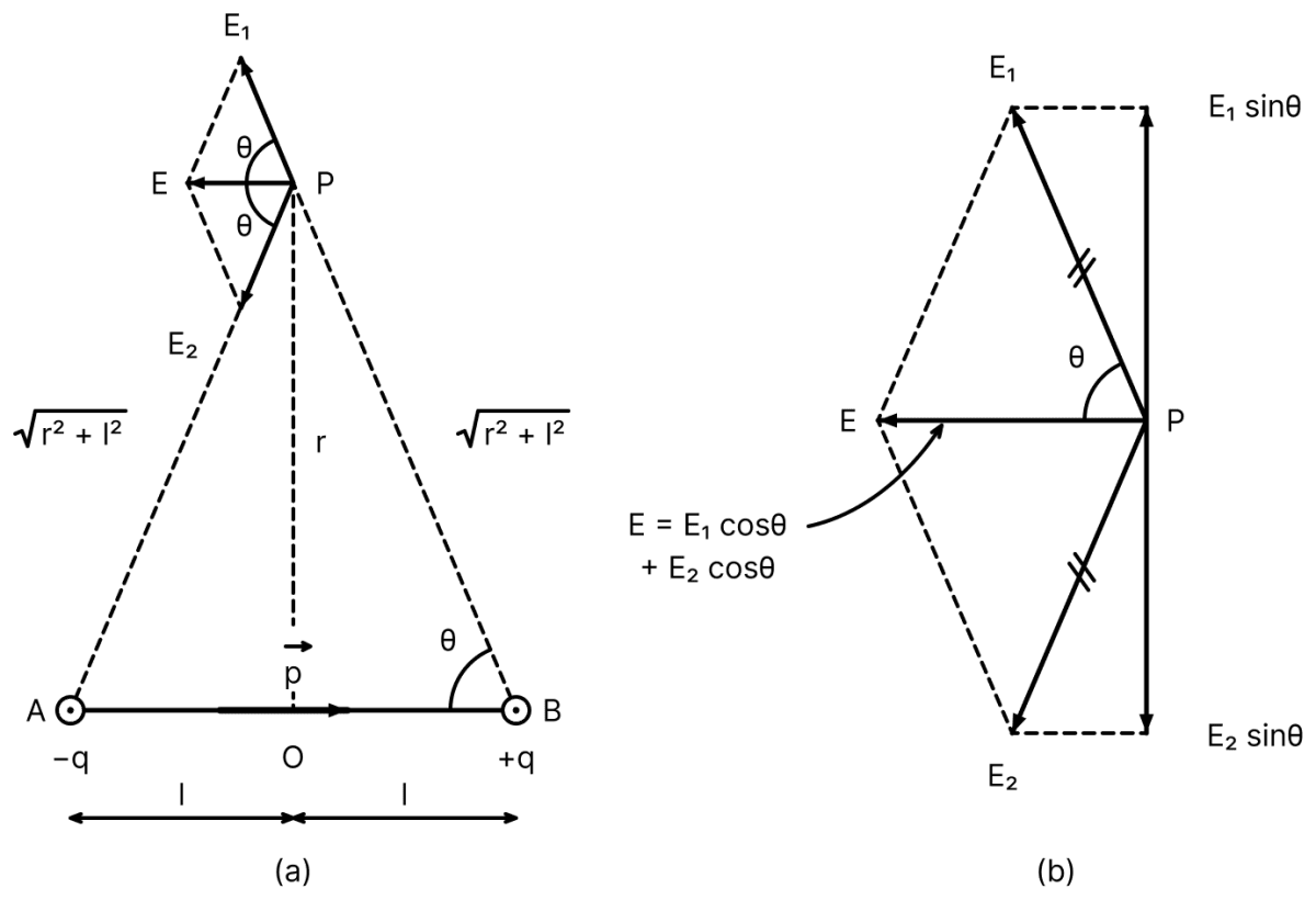 With the help of a labelled diagram, obtain an expression for the electric field intensity E at a point P in broad side-on position (i.e., equatorial plane) of an electric dipole. Electric Charges, Nootan Physics Solutions ICS Class 12