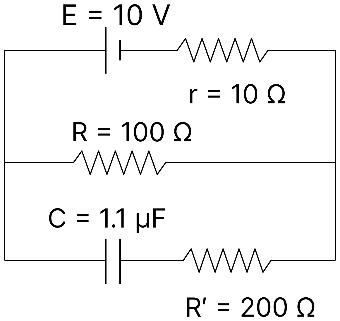 As shown in the figure, in steady state, the charge stored in the capacitor is............... &times; 10 -6 C. DC Circuits and Measurements, Nootan Physics Solutions ICS Class 12