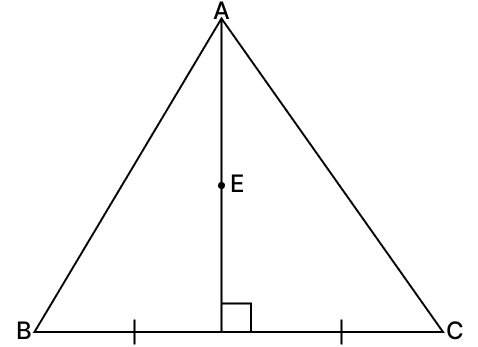 In the figure, D is the mid-point of BC and AD ⟂ BC. If E lies on AD, then BE = CE. Loci, RSA Mathematics Solutions ICSE Class 10.