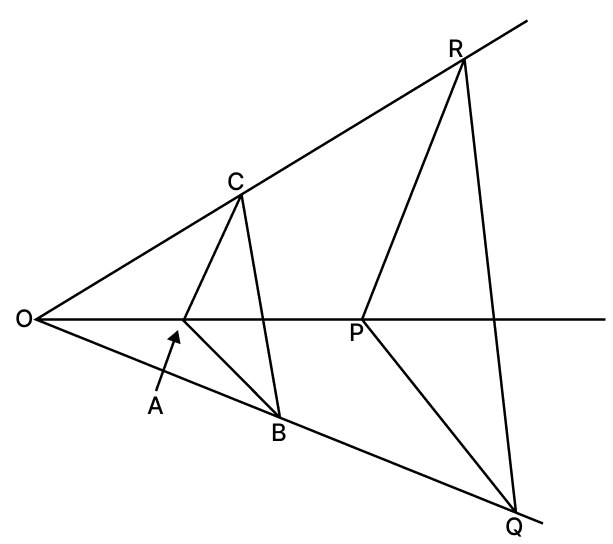 In the given figure, AB ∥ PQ and AC ∥ PR. Prove that BC ∥ QR. Similarity of Triangles, RSA Mathematics Solutions ICSE Class 10.