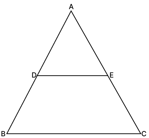 In the adjoining figure, if D and E are the mid-points of AB and AC respectively, then ar(ΔADE) = Similarity of Triangles, RSA Mathematics Solutions ICSE Class 10.
