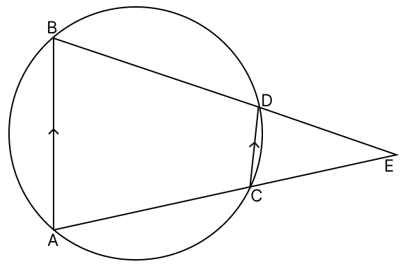 In the given figure AB and CD are two parallel chords of a circle. If BDE and ACE are straight lines, intersecting at E, prove that Δ AEB is isosceles. Loci, RSA Mathematics Solutions ICSE Class 10.