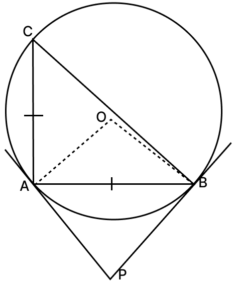 In the given figure, PA and PB are tangents to a circle with centre O and ΔABC has been inscribed in the circle such that AB = AC. If ∠BAC = 72°, calculate. Tangent Properties of Circles, RSA Mathematics Solutions ICSE Class 10.