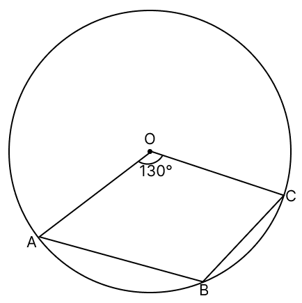 In the given figure, O is the centre of the circle such that ∠AOC = 130°, then ∠ABC is equal to. Loci, RSA Mathematics Solutions ICSE Class 10.