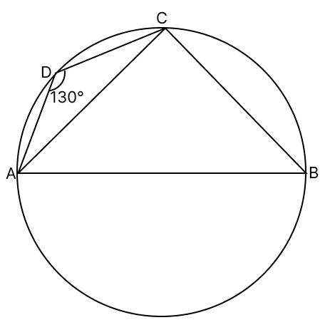 In the figure, if AB is a diameter of the circle, then ∠BAC = 50°. Loci, RSA Mathematics Solutions ICSE Class 10.