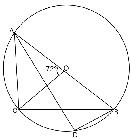 In the given figure, O is the centre of the circle and AB is a diameter. If AC = BD and ∠AOC = 72°, find: Loci, RSA Mathematics Solutions ICSE Class 10.