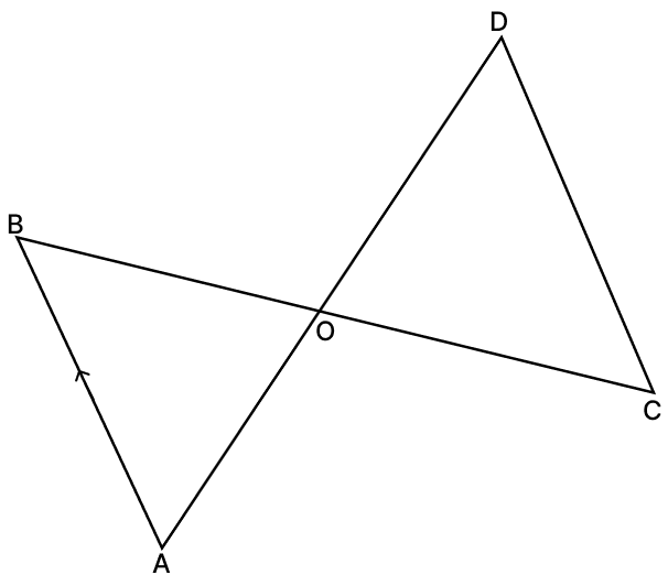 In the adjoining figure if AB ∥ CD, then ΔAOB Similarity of Triangles, RSA Mathematics Solutions ICSE Class 10.