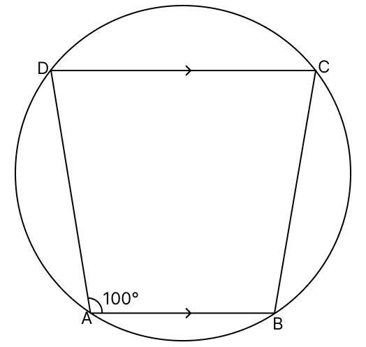 In the given figure, AB ∥ DC and ∠BAD = 100°. Calculate. Loci, RSA Mathematics Solutions ICSE Class 10.