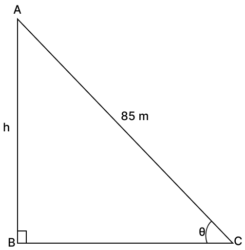 The length of a string between a kite and a point on the ground is 85 m. Volume And Surface Area of solid RSA Mathematics Solutions ICSE Class 10.