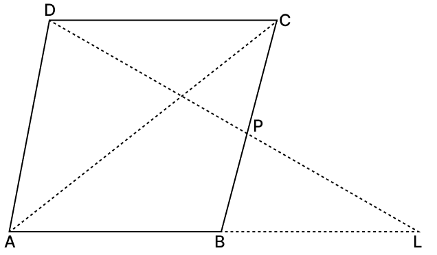 In the adjoining figure, ABCD is a parallelogram, P is a point on side BC and DP when produced meets AB produced at L. Prove that :  Similarity of Triangles, RSA Mathematics Solutions ICSE Class 10.