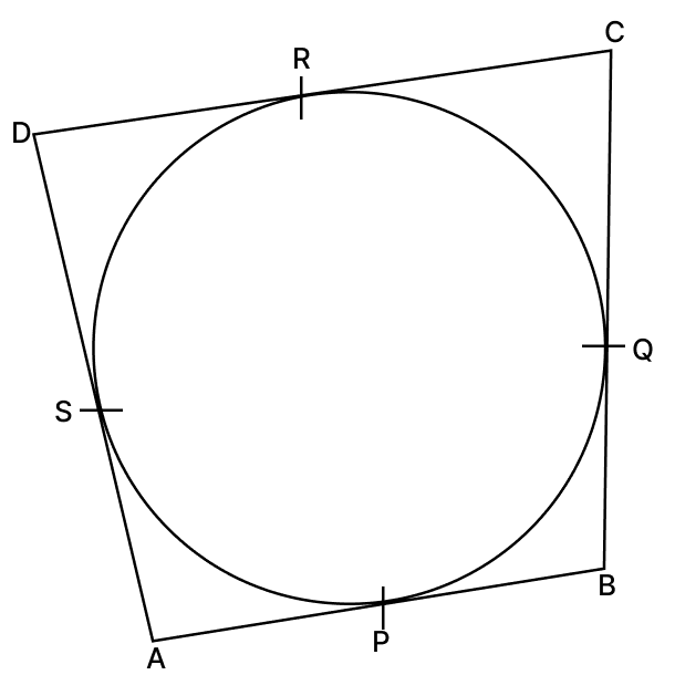 In the given figure, if sides AB, BC, CD and DA of a quadrilateral ABCD touch a circle at points P, Q, R and S respectively, then CR + PB. Tangent Properties of Circles, RSA Mathematics Solutions ICSE Class 10.