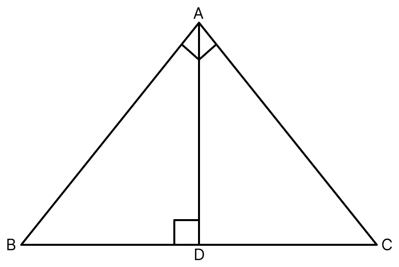 Assertion (A): In the figure, ∠BAC = 90° and AD ⊥ BC. The number of right triangles in the figure is 3. Reason (R): If one angle of a triangle is 90°, then it is called a right angled triangle. Triangles, R.S. Aggarwal Mathematics Solutions ICSE Class 6.