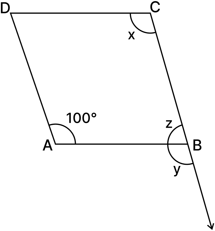 In the adjoining figure, ABCD is a quadrilateral. The | KnowledgeBoat