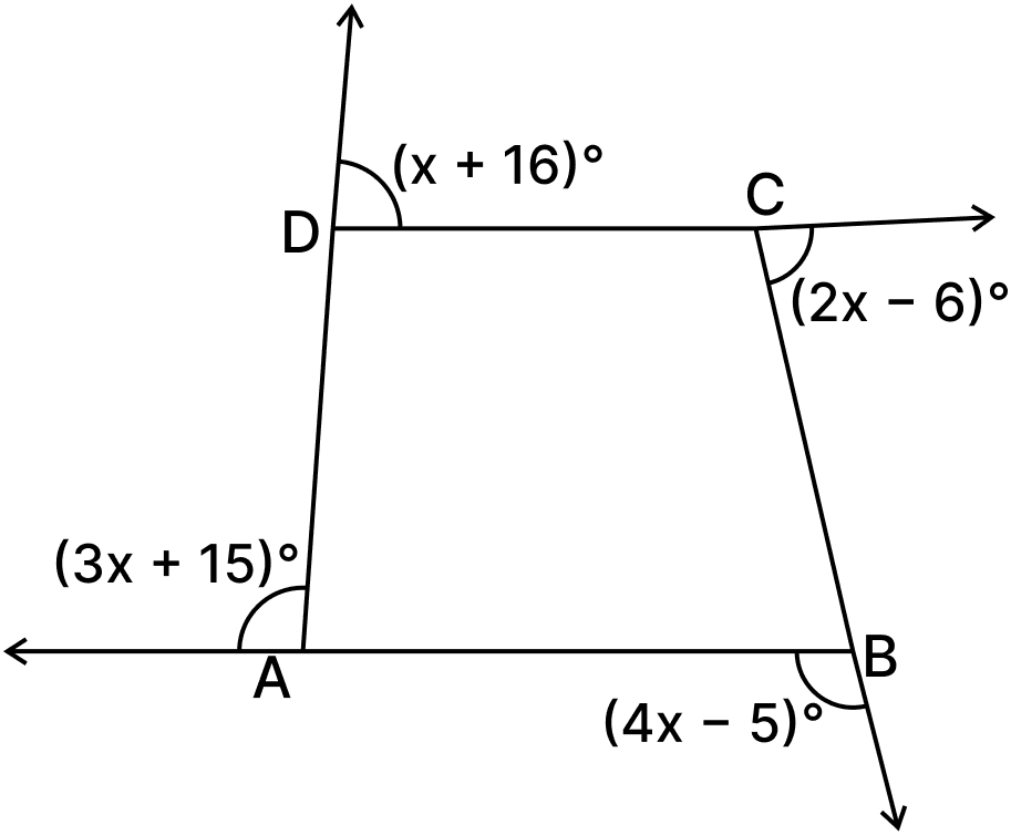 In the adjoining figure, ABCD is a quadrilateral. The | KnowledgeBoat