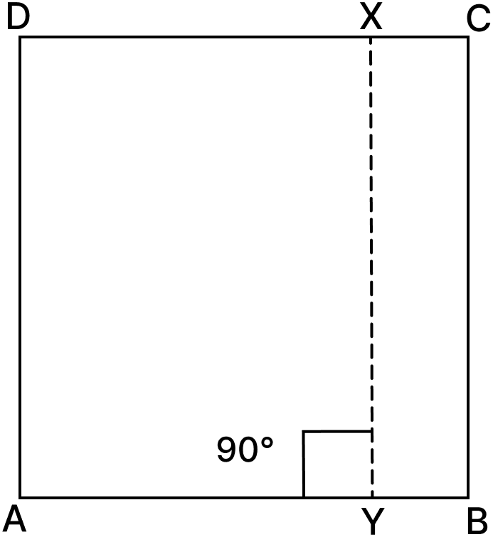In the figure, ABCD is a square. It is cut along XY to get | KnowledgeBoat