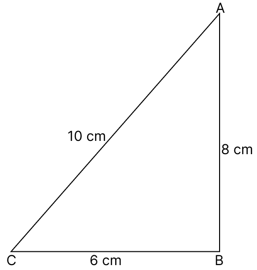 In the figure, △ ABC is right angled at B. Pythagoras Theorem, R.S. Aggarwal Mathematics Solutions ICSE Class 9.
