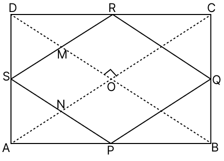 The figure formed by joining the mid-points of the sides of a quadrilateral ABCD, taken in order is a square only, if. R.S. Aggarwal Mathematics Solutions ICSE Class 9.