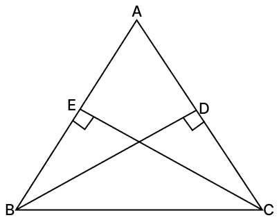 If two altitudes of a triangle are equal, prove that it is an isosceles triangle. R.S. Aggarwal Mathematics Solutions ICSE Class 9.