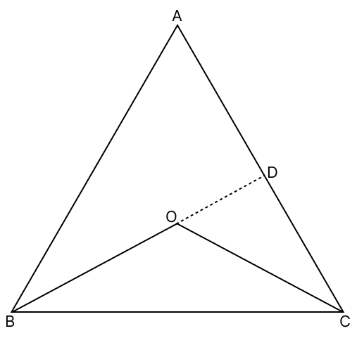 In the adjoining figure, in △ABC, O is any point in its interior. R.S. Aggarwal Mathematics Solutions ICSE Class 9.
