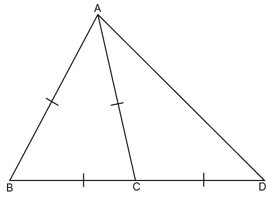 In the given figure, △ABC is an equilateral triangle whose base BC is produced to D such that BC = CD. Calculate : R.S. Aggarwal Mathematics Solutions ICSE Class 9.
