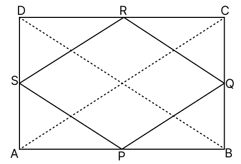 Show that the quadrilateral formed by joining the mid-points of the pairs of adjacent sides of a rectangle is a rhombus. Aggarwal Mathematics Solutions ICSE Class 9.