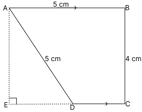 From the given figure, find the area of trapezium ABCD. Pythagoras Theorem, R.S. Aggarwal Mathematics Solutions ICSE Class 9.