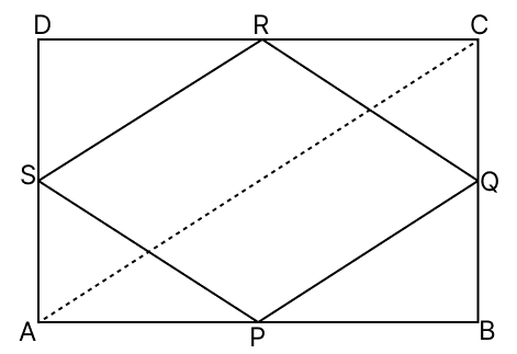 Show that the quadrilateral formed by joining the mid-points of the pairs of adjacent sides of a rectangle is a rhombus. Aggarwal Mathematics Solutions ICSE Class 9.