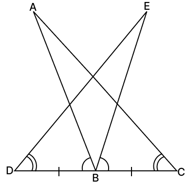 In the given figure, ∠ABD = ∠EBC, BD = BC and ∠ACB = ∠EDB. Prove that AB = BE. R.S. Aggarwal Mathematics Solutions ICSE Class 9.