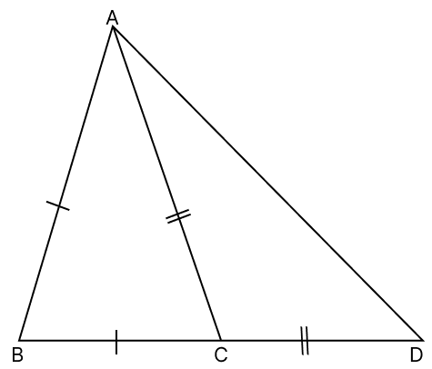 In the given figure, AB = BC and AC = CD. Show that: ∠BAD : ∠ADB = 3 : 1. R.S. Aggarwal Mathematics Solutions ICSE Class 9.