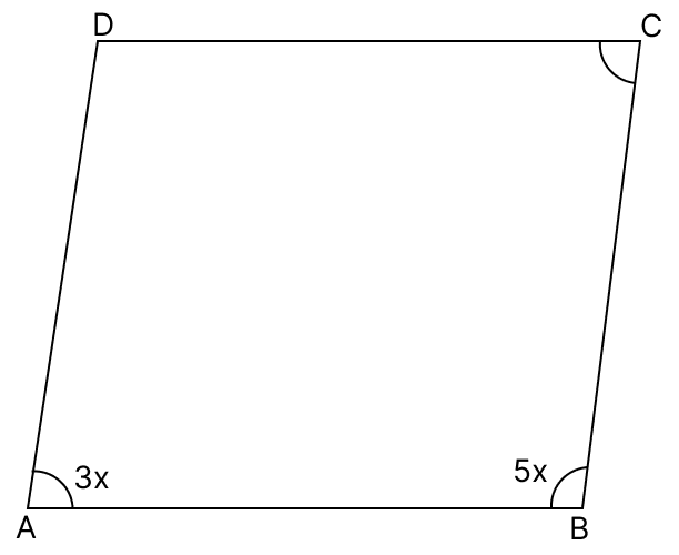 In the parallelogram ABCD, ∠A : ∠B = 3 : 5. ∠C. Quadrilaterals, R.S. Aggarwal Mathematics Solutions ICSE Class 9.