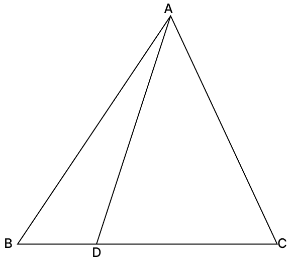 D is a point on base BC of a ΔABC such that 2BD = DC. Prove that. Quadrilaterals, R.S. Aggarwal Mathematics Solutions ICSE Class 9.