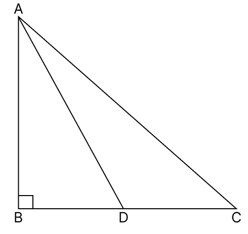 In △ABC, ∠B = 90° and D is the mid-point of BC. Prove that. Pythagoras Theorem, R.S. Aggarwal Mathematics Solutions ICSE Class 9.