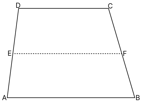 In the adjoining figure, ABCD is a trapezium in which AB || DC and E is the mid-point of AD. If EF || AB meets BC at F, show that F is the mid-point of BC.R.S. Aggarwal Mathematics Solutions ICSE Class 9.