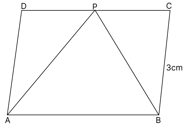 The bisectors of ∠A and ∠B of the parallelogram ABCD intersect at P on the side CD. If BC = 3 cm, then AB. Quadrilaterals, R.S. Aggarwal Mathematics Solutions ICSE Class 9.